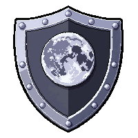 buckler small shield with silver moon emblem