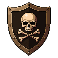 Buckler Small Shield  With Skull And Crossbones — free pixel art sprite from Marketplace Shields