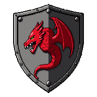 Kite Shaped Knight Shield  With Red Dragon Emblem — free pixel art sprite from the Marketplace Shields collection, transparent PNG