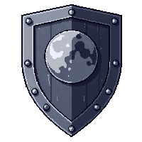 Kite Shaped Knight Shield  With Silver Moon Emblem — free pixel art sprite from the Marketplace Shields collection, transparent PNG