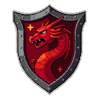 magic mage shield with red dragon emblem