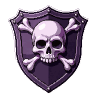 magic mage shield with skull and crossbones