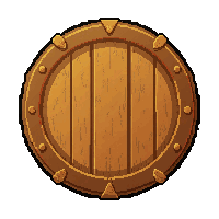 round wooden shield with eye of providence
