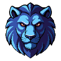 targe small round with blue lion emblem