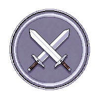 targe small round with crossed swords