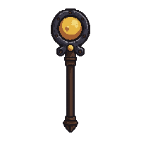 battlemage iron staff topped with crescent moon