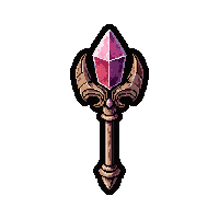 battlemage iron staff topped with crystal cluster