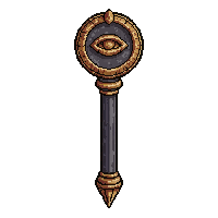 battlemage iron staff topped with eye carving