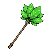 battlemage iron staff topped with green leaf cluster