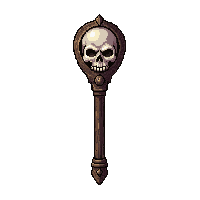 battlemage iron staff topped with skull