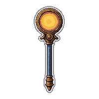 battlemage iron staff topped with sun symbol