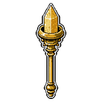 celestial gold staff topped with crystal cluster