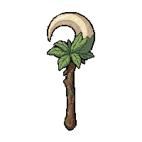 druid vine staff topped with crescent moon