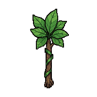 druid vine staff topped with green leaf cluster