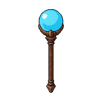 elven nature staff topped with glowing blue orb