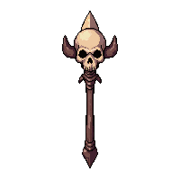 elven nature staff topped with skull