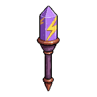 lich crystal staff topped with lightning bolt