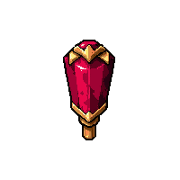 lich crystal staff topped with red ruby gem