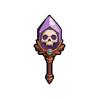 lich crystal staff topped with skull