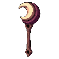 necromancer bone staff topped with crescent moon