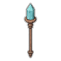 necromancer bone staff topped with crystal cluster