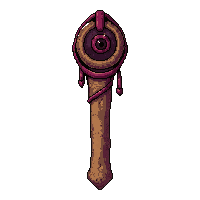 necromancer bone staff topped with eye carving