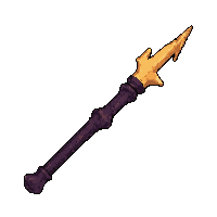 necromancer bone staff topped with lightning bolt