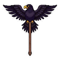 shaman feathered staff topped with raven