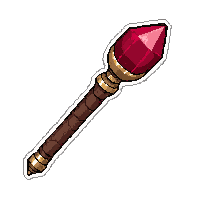 Wizard Wooden Staff  Topped With Red Ruby Gem — free pixel art sprite from the Marketplace Staves collection, transparent PNG