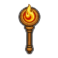 Wizard Wooden Staff Topped With Sun Symbol — free pixel art sprite from the Marketplace Staves collection, transparent PNG