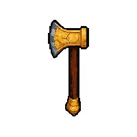 lumberjack axe  golden ornate