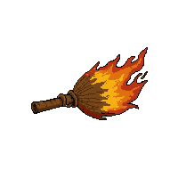 Flying Broomstick  Burning With Fire — free pixel art sprite from Marketplace Vehicles Mounts