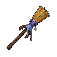 flying broomstick  dripping with water