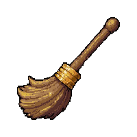 flying broomstick  ornate gold trimmed