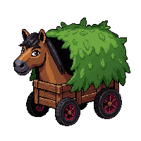 Horse Cart Wagon  Covered In Vines — free pixel art sprite from Marketplace Vehicles Mounts