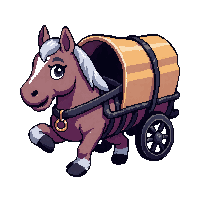 Horse Cart Wagon  Magical Glowing Aura — free pixel art sprite from Marketplace Vehicles Mounts