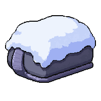 sled  covered in snow
