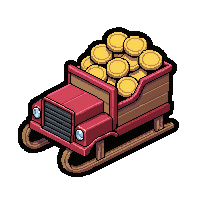 sled  loaded with gold coins
