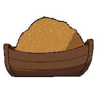 small canoe  loaded with hay bales