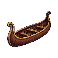 small canoe  ornate gold trimmed