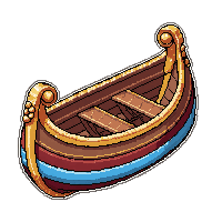 small rowboat  ornate gold trimmed