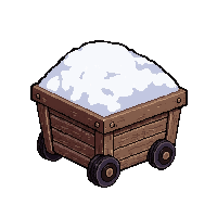 treasure cart  covered in snow