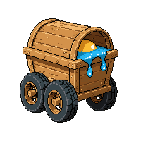 treasure cart  dripping with water