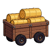 treasure cart  loaded with hay bales