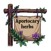 Medieval Apothecary Shop Herbs Hanging Sign — free pixel art sprite from Medieval Village