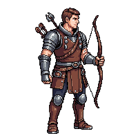 Medieval Archer Leather Armor Bow Quiver — free pixel art sprite from Medieval Village