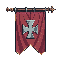 Medieval Banner Heraldic Flag Pole Hanging — free pixel art sprite from Medieval Village