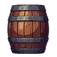 Medieval Barrel Wooden Wine Ale Storage — free pixel art sprite from Medieval Village