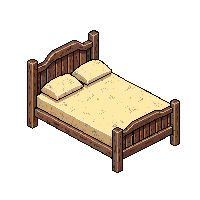 Medieval Bed Straw Mattress Wooden Frame Simple — free pixel art sprite from Medieval Village