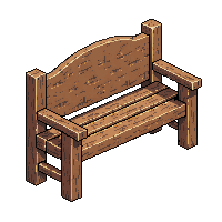 Medieval Bench Wooden Town Square Rest — free pixel art sprite from Medieval Village